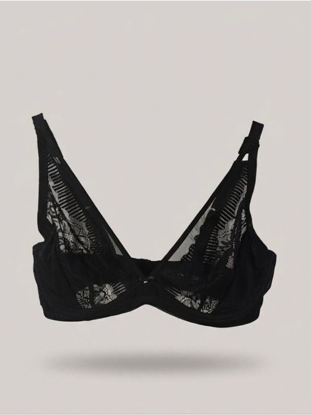 Change Lingerie Sheer Lace Underwire Bra - Black